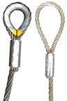 Wire rope machine splice sling with thimble or soft eye
