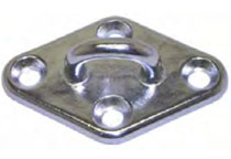 Stainless steel pad eye for balustrading or yatching