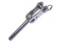 Stainless steel fork terminal for balustrading or yatching